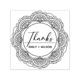 CLASSY ORNATE MANDALA ANPASSNINGSBAR SCRIPT THANKS SJÄLVFÄRGANDE STÄMPEL
