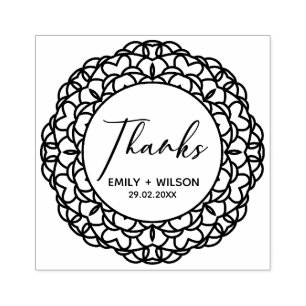 CLASSY ORNATE MANDALA ANPASSNINGSBAR SCRIPT THANKS STÄMPEL