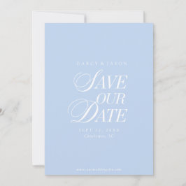 Classy Pastel Blue Elegant Save the Date Card Spara Datumet