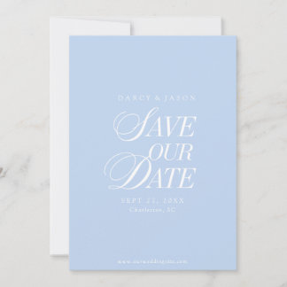 Classy Pastel Blue Elegant Save the Date Card Spara Datumet