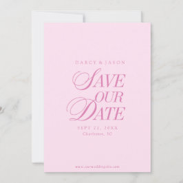 Classy Pastel Pink Elegant Save the Date Card Spara Datumet