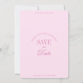Classy Pastel Pink Elegant Save the Date Card Spara Datumet