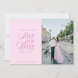 Classy Pastel Pink Elegant Save the Date Card Spara Datumet