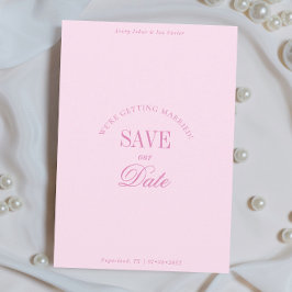 Classy Pastel Pink Elegant Save the Date Card Spara Datumet