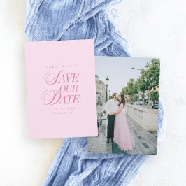 Classy Pastel Pink Elegant Save the Date Card Spara Datumet