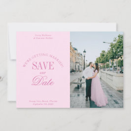 Classy Pastel Pink Elegant Save the Date Card Spara Datumet