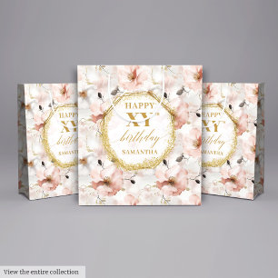 Classy Pastel Rosa Rustic Guld 80:e födelsedagen