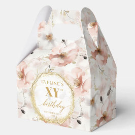 Classy Pastel Rosa Rustic Guld Birthday Favor Box Presentaskar