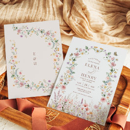 Classy Pastel WildblomSecret Garden Wedding Inbjudningar