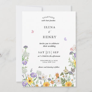 Classy Pastel WildblomSecret Garden Wedding Inv Inbjudningar