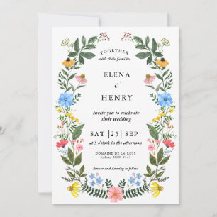Classy Pastel WildblomSecret Garden Wedding Inv Inbjudningar