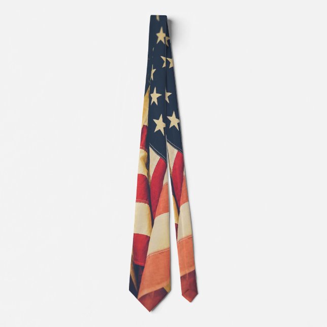 Classy Patriotic American Flagga Close Neck Tie Slips (Framsida)