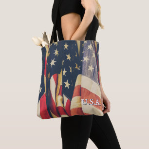 Classy Patriotic Multi American Flagga Tygkasse