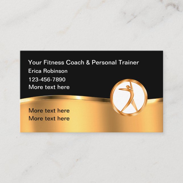 Classy Personal Fitness Coach Visitkort (Framsida)