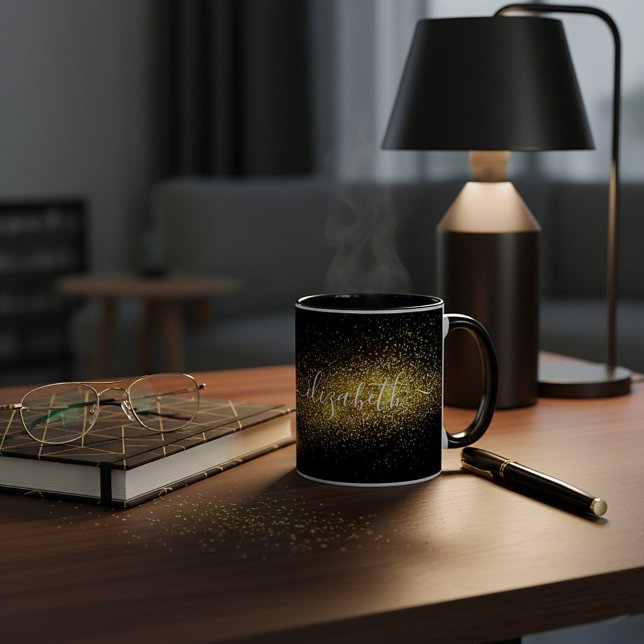 Classy personlig guld glitter mugg (Skapare uppladdad)