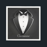 Classy Personlig Tuxedo Napkins Pappersservett<br><div class="desc">*Anpassa dina blöjor genom att lägga till din egen text.</div>