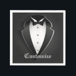 Classy Personlig Tuxedo Napkins Pappersservett<br><div class="desc">*Anpassa dina blöjor genom att lägga till din egen text.</div>