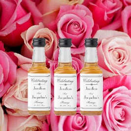 Classy Personligt bröllp Namn Elegant Mini Spritflaskor Etikett