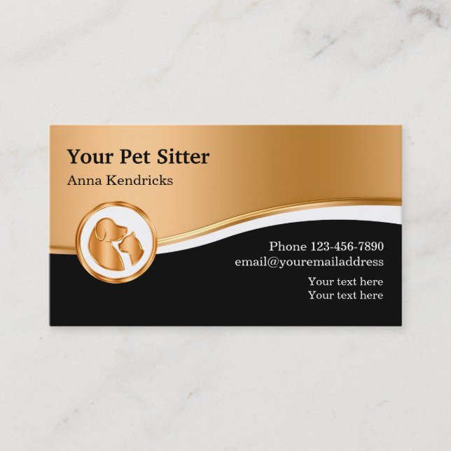 Classy Pet Service Business Cards Visitkort (Framsida)