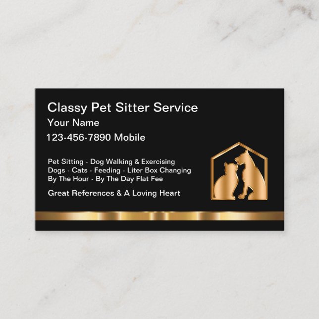 Classy Pet Sitter Home Services Visitkort (Framsida)