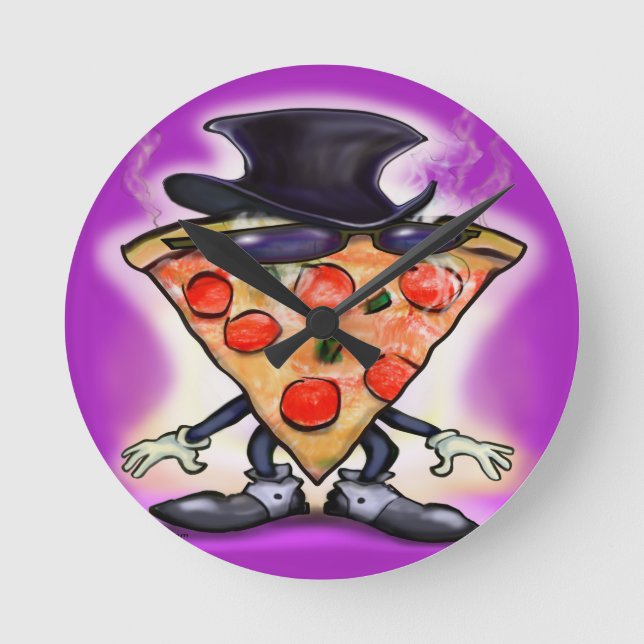 Classy Pizza Rund Klocka (Framsida)