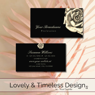 Classy Plain Black Beige Ro Simple Visitkort