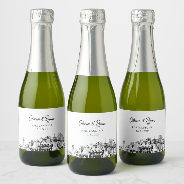 Classy Portland Wedding Favor Anpassningsbar Mini (Flaskor)