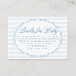 Classy Preppy Blue White Stripes Books for Baby Tilläggskort