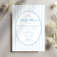 Classy Preppy Rand Vågigt Ram Kusten Baby Shower