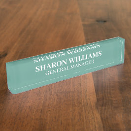 Classy Professional Teal Green Office Title Desk