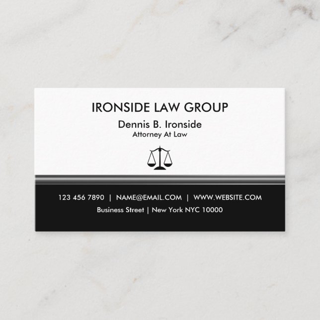 Classy Professionell Attorney Visitkort (Framsida)