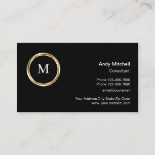Classy Professionell Monogram Business Consultant Visitkort