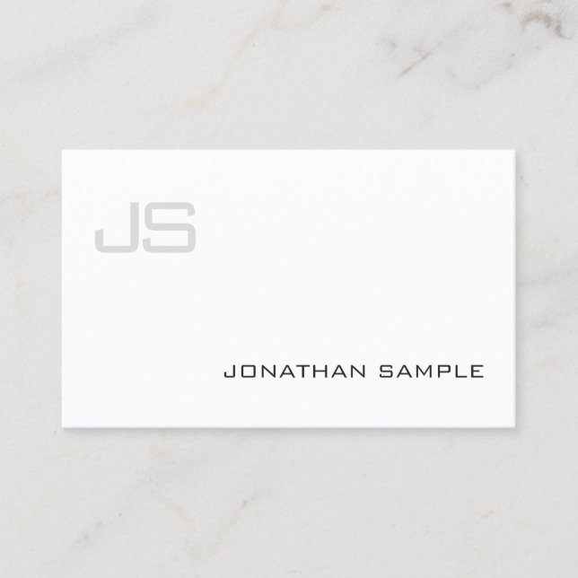 Classy Professionell Monogram Sleek Modern Plain Visitkort (Framsida)