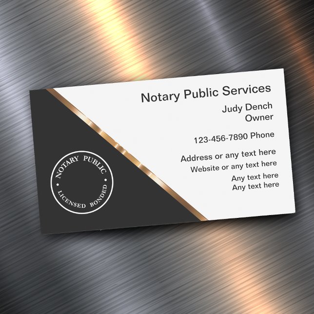 Classy Professionell Notary Public Magnetiska Visitkort (Skapare uppladdad)
