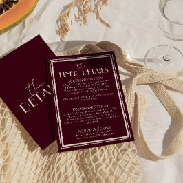 Classy Raspberry Ivory Old Money Wedding Details Tilläggskort