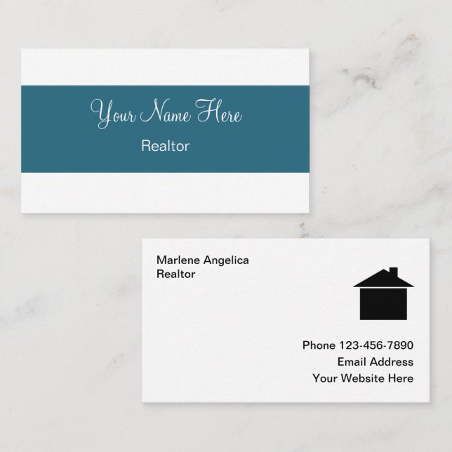  Classy Real Estate Business Cards Visitkort (Fram/baksida)