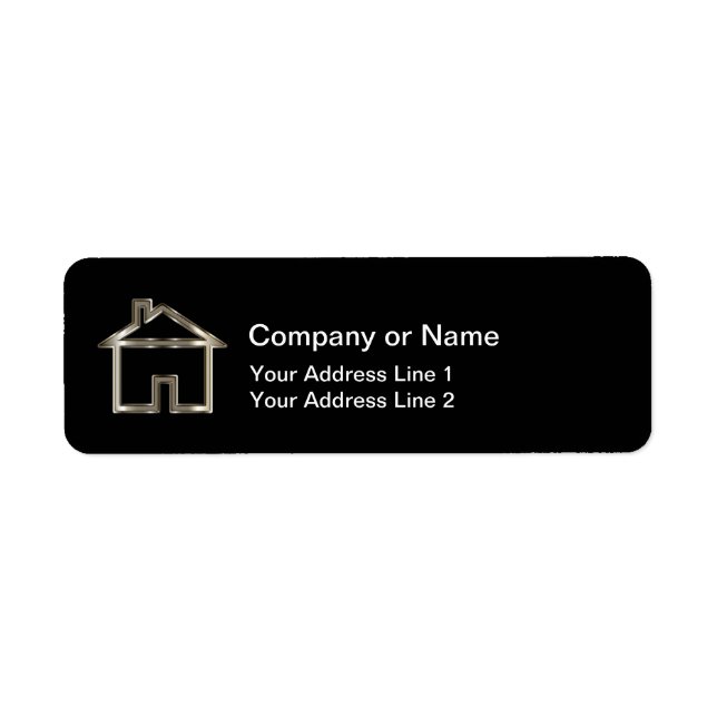 Classy Real Gods House Symbol Returadress Etikett (Framsidan)