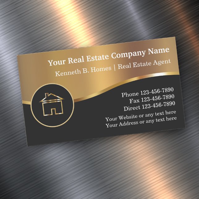 Classy Real Gods Industry Visitkortmagnet (Classy real estate business cards by CustomBusinessTemplates)