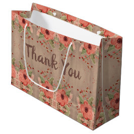 Classy Red Blommigt Tack Gift Bag