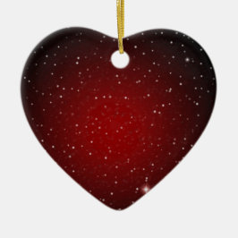 Classy Red med stjärnor > Heart Ornament