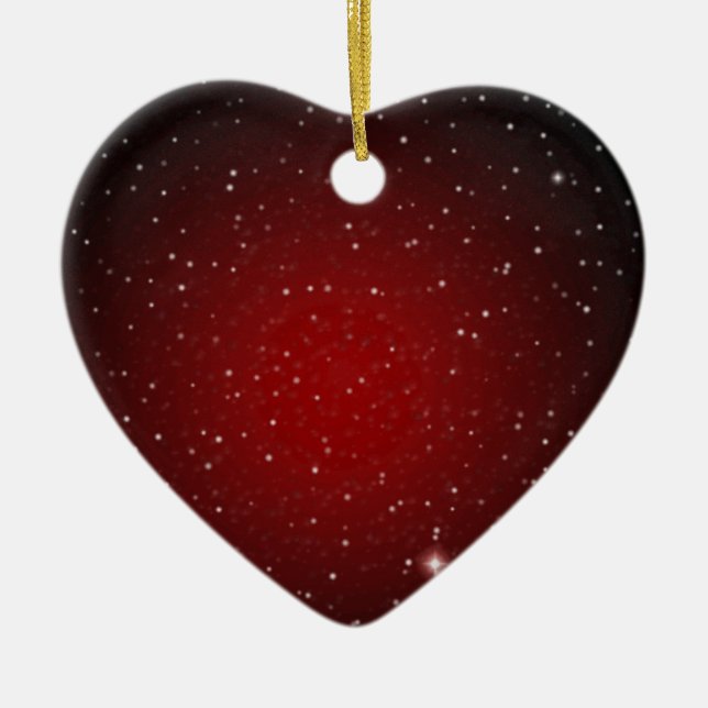 Classy Red med stjärnor > Heart Ornament (Framsidan)