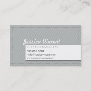 CLASSY RETRO STITCH normal modern silver grått Visitkort