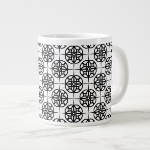 Classy Retro Vibe Geometric Mönster Jumbo Mugg