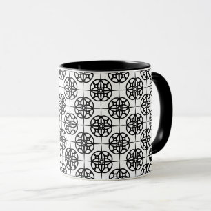 Classy Retro Vibe Geometric Mönster Mugg