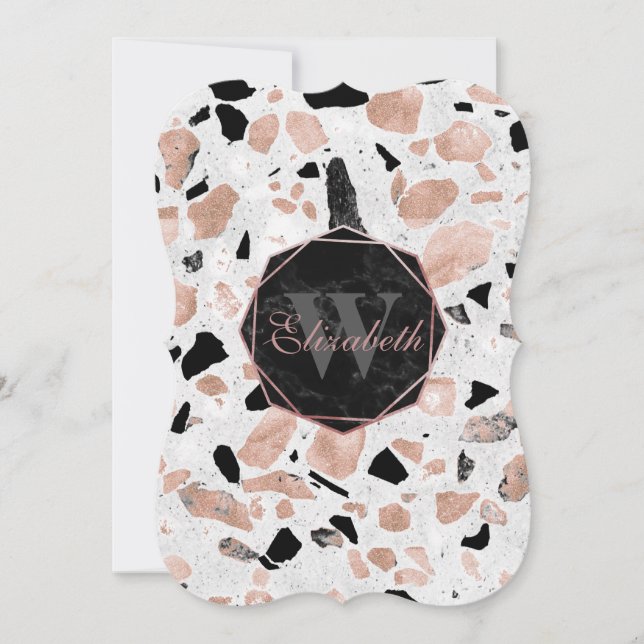 Classy ro vintage guld marble abstrakt terrazzo (Framsida)