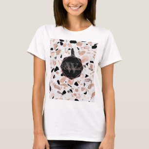 Classy ro vintage guld marble abstrakt terrazzo t-shirt