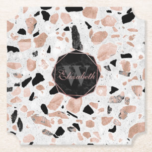 Classy ro vintage guld marble abstrakt terrazzo underlägg papper