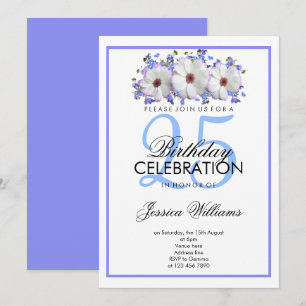 Classy Romantic White Flowers Birthday Inbjudningar