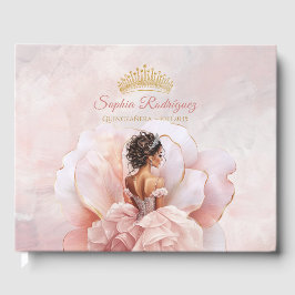 Classy Rosa Flower Dress Quinceanera-Anpassningsba Gästböcker