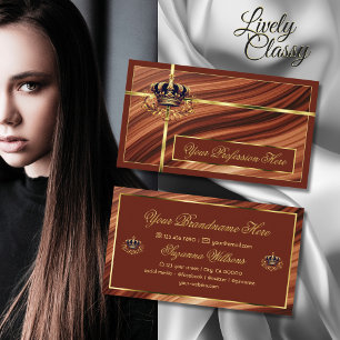Classy Royal Brown Guld Krona Nobly och Impression Visitkort